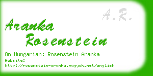 aranka rosenstein business card